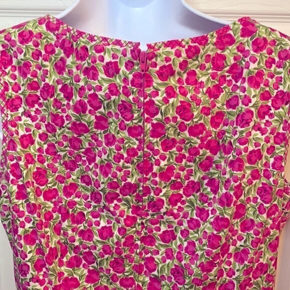 SAG HARBOR Size 8 Pink Green Floral Sleeveless - Picture 5 of 9